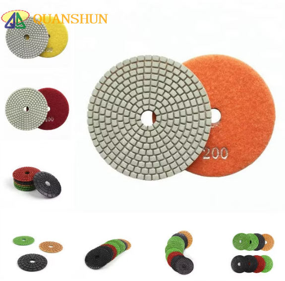 4 Inch D100mm 7 Steps Diamond Tools Wheels Flexible Grinding Disc Wet Polishing Pad for Angle Grinder for Stone