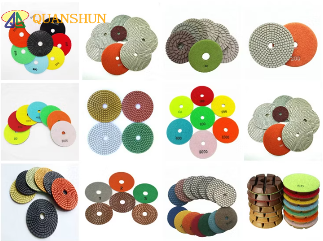 4 Inch D100mm 7 Steps Diamond Tools Wheels Flexible Grinding Disc Wet Polishing Pad for Angle Grinder for Stone